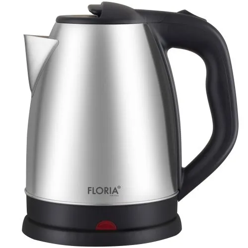 Bouilloire Electrique Inox Et Grise Domus - Bouilloire Design Capacité 1,5L Et Double Fenêtre De