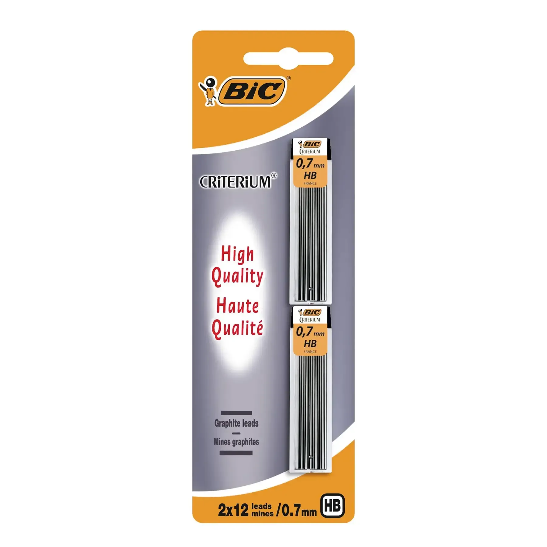 Mines BIC 0,5 Mm HB – Lot De 12 Mines Pour Porte-mines Critérium, étui Inclus